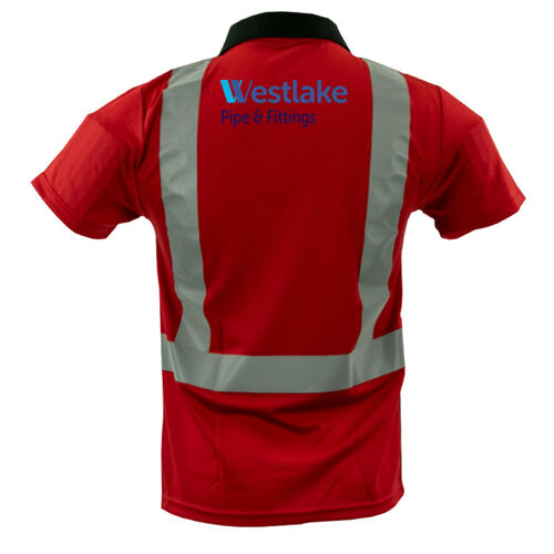 GSS Blue Short Sleeve Safety Polo with Black Bottom Thumbnail