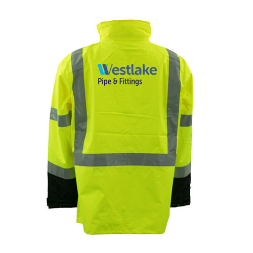 GSS Safety Premium Class 3 Hooded Rain Jacket with Black Bottom Thumbnail